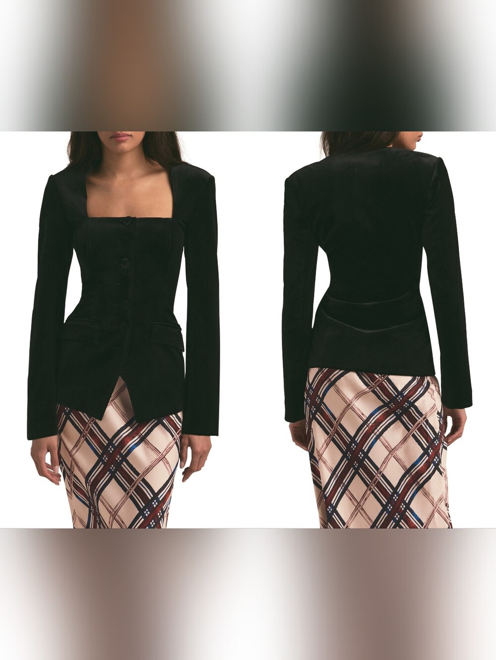 Favorite Daughter The Penelope Square Neck Velvet Jacket